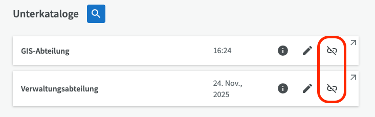 Unterkatalog trennen