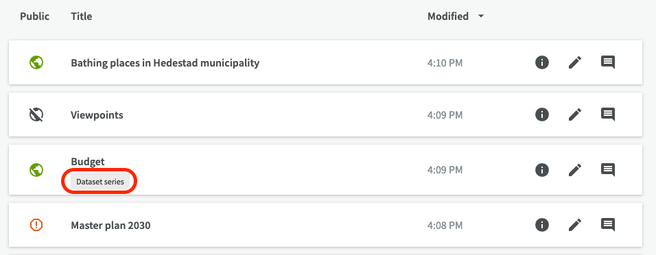 Dataset series tag