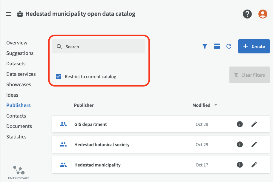 Restrict filter for publishers