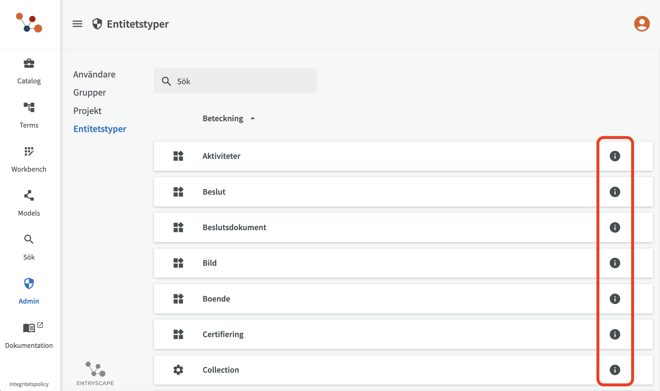 Lista entitetstyper
