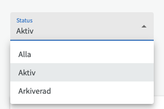Sökfilter för förslag