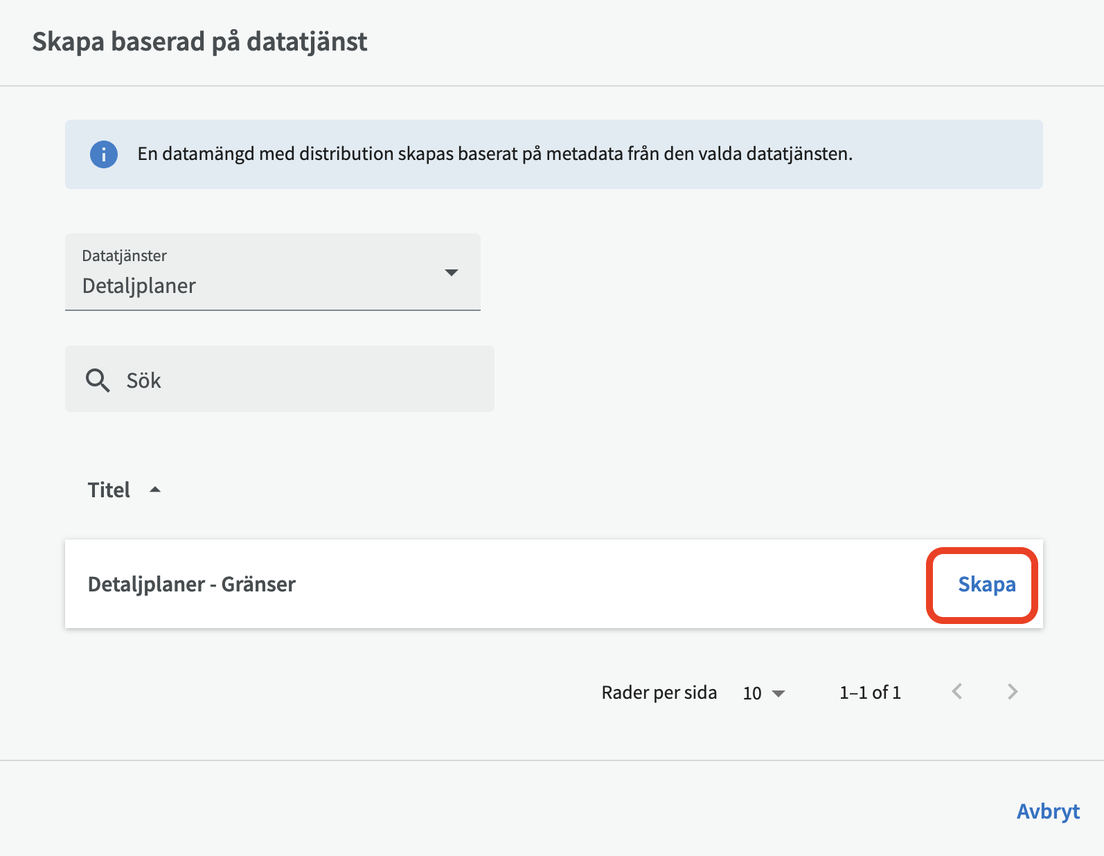 Datatjänst med valbara lager